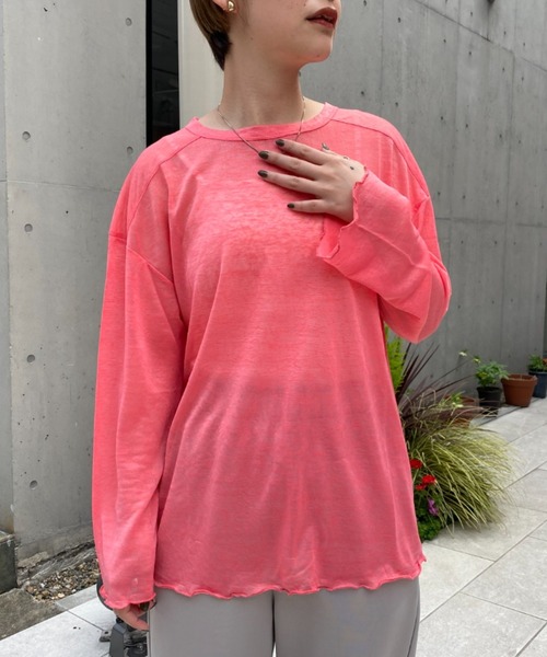 CIAOPANIC(チャオパニック)の「シアーメローロンTee(Tシャツ/カットソー・レディース・ピンク/ブルー/グリーン・FREE)」の17枚目の写真