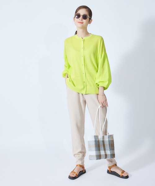 ROPE'（ロペ）の「リネン混ギャザースリーブシアーカーディガン（カーディガン/ボレロ・レディース・ホワイト/ブラック/オレンジ/ミント・38）」の8枚目の写真