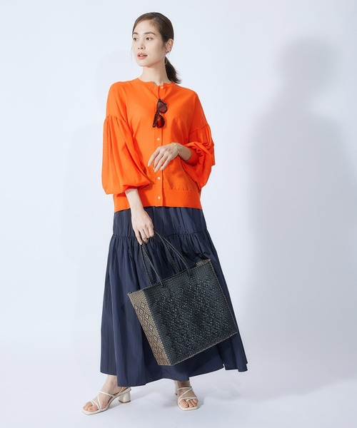 ROPE'（ロペ）の「リネン混ギャザースリーブシアーカーディガン（カーディガン/ボレロ・レディース・ホワイト/ブラック/オレンジ/ミント・38）」の22枚目の写真