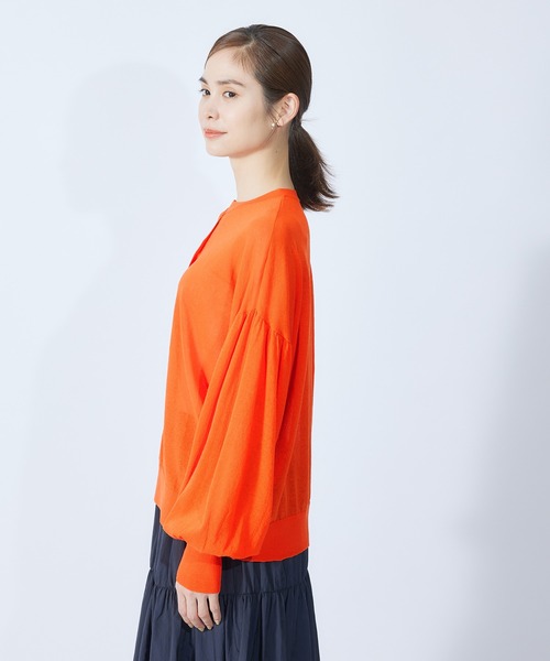 ROPE'（ロペ）の「リネン混ギャザースリーブシアーカーディガン（カーディガン/ボレロ・レディース・ホワイト/ブラック/オレンジ/ミント・38）」の20枚目の写真