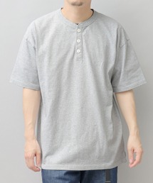 7.6オンス USAコットン ヘンリーネック 半袖 Tシャツ レギュラーシルエット