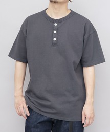 7.6オンス USAコットン ヘンリーネック 半袖 Tシャツ レギュラーシルエット