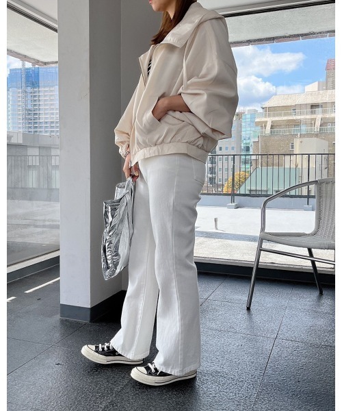 LiSeek（リシーク）の「【LiSeeK】フード付ボリュームスリーブブルゾン（ブルゾン・レディース・ベージュ/アイボリー/カーキ・FREE）」の14枚目の写真