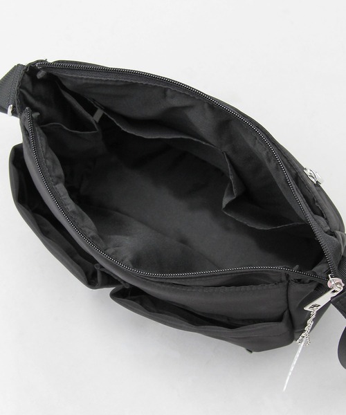 撥水ナイロン 軽量 ダブルポケット ミニショルダーバッグ（ショルダー