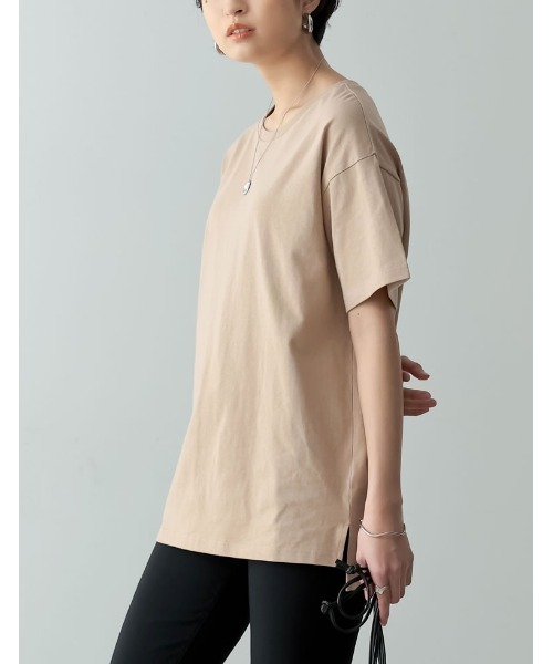 Re:EDIT(リエディ)の「USAコットンレギュラーTシャツ(Tシャツ/カットソー・レディース・ブラック/オフホワイト/ベージュ・MEDIUM/LARGE)」の11枚目の写真