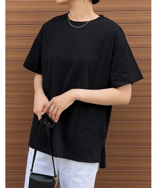 Re:EDIT(リエディ)の「USAコットンレギュラーTシャツ(Tシャツ/カットソー・レディース・ブラック/オフホワイト/ベージュ・MEDIUM/LARGE)」の13枚目の写真