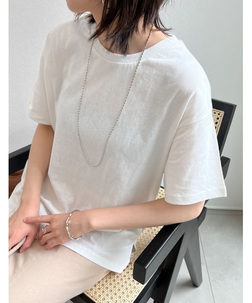 Re:EDIT(リエディ)の「USAコットンレギュラーTシャツ(Tシャツ/カットソー・レディース・ブラック/オフホワイト/ベージュ・MEDIUM/LARGE)」の17枚目の写真