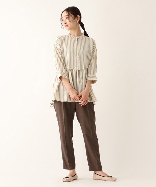 OPAQUE.CLIP（オペークドットクリップ）の「◆【CERCA/セルカ】ストライプチュニックペプラムシャツ【WEB限定サイズ】（シャツ/ブラウス・レディース・グレー系その他3/ホワイト系5・40/38/36）」の13枚目の写真