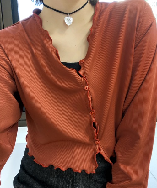 WHO'S WHO gallery（フーズフーギャラリー）の「メローカーデ（カーディガン/ボレロ・レディース・アイボリー/キャメル/ブラック/パープル・FREE）」の12枚目の写真