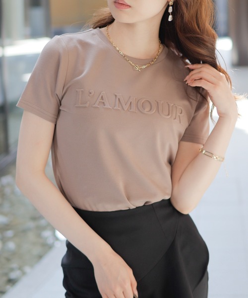 LIPSERVICE(リップサービス)の「L'AMOUR Tシャツ(Tシャツ/カットソー・レディース・ホワイト/ベージュ/ブラック・FREE)」の3枚目の写真