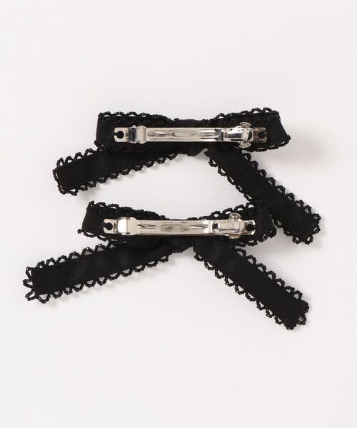 ピンクハウス リボンバレッタ 黒ギンガム＆いちごモチーフ 希少黒