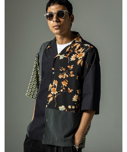 THE SHOP TK (ザ ショップ ティーケー )の「◆パネルデザインオープンカラーシャツ(シャツ/ブラウス・メンズ・ブラック系4/ベージュ系4・02/03/04)」の2枚目の写真