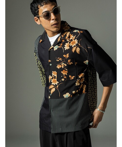 THE SHOP TK (ザ ショップ ティーケー )の「◆パネルデザインオープンカラーシャツ(シャツ/ブラウス・メンズ・ブラック系4/ベージュ系4・02/03/04)」の5枚目の写真