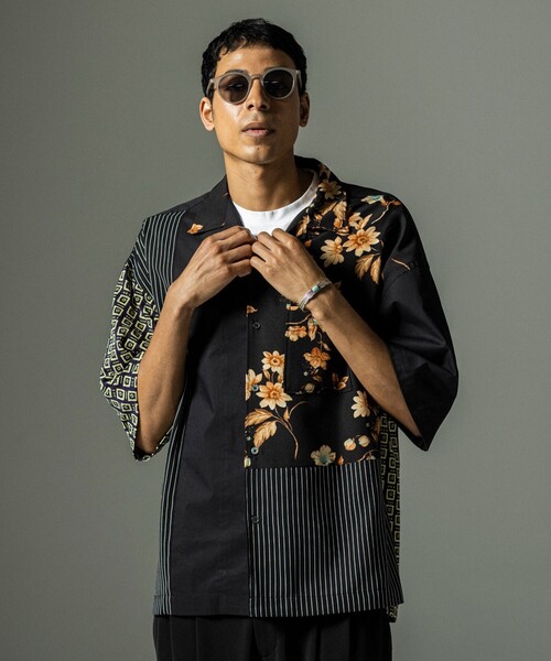 THE SHOP TK (ザ ショップ ティーケー )の「◆パネルデザインオープンカラーシャツ(シャツ/ブラウス・メンズ・ブラック系4/ベージュ系4・02/03/04)」の6枚目の写真