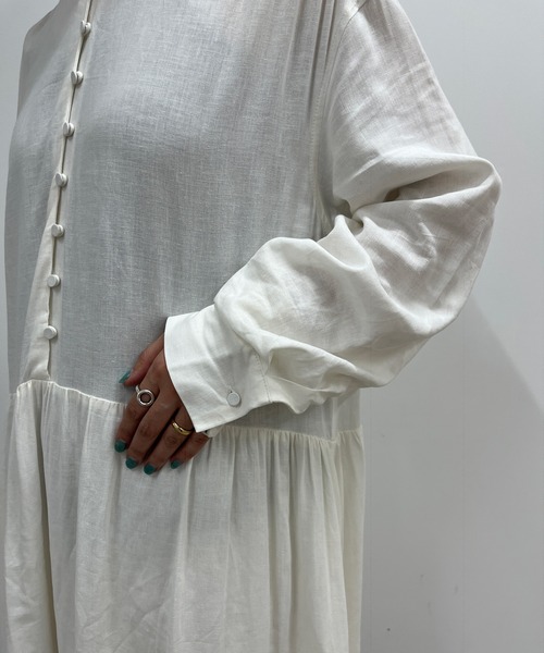 Omekashi（オメカシ）の「リネンティアードワンピース（ワンピース
