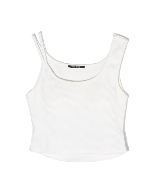 one way(ワンウェイ)の「ショート丈パット付きキャミ(キャミソール・レディース・ホワイト/ブラック/ライトグリーン・FREE)」の2枚目の写真