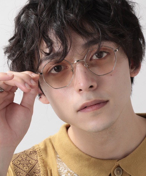 RAGEBLUE（レイジブルー）の「メタルフレームメガネ２（サングラス・メンズ・ブラック系その他/ベージュ系その他・FREE）」の2枚目の写真