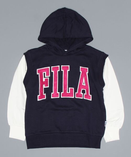 FILA（フィラ）の「FILA/フィラ　キッズ 　スウェットパーカー（パーカー・キッズ・ネイビー/杢グレー・130/140/150/160）」の2枚目の写真