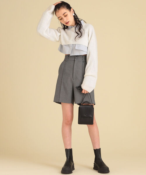 Ray BEAMS(レイビームス)の「Ray BEAMS / アゼアミ クロップド クルーネック ニット(ニット/セーター・レディース・オフホワイト/グリーン系その他2・ONE SIZE)」の20枚目の写真