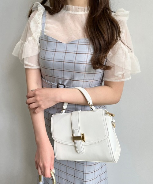 TITTY&CO.（ティティーアンドコー）の「【TITTY&CO.】半袖フリルスリーブチュールトップス（シャツ/ブラウス・レディース・ライトブルー/ブラック/アイボリー・FREE）」の13枚目の写真