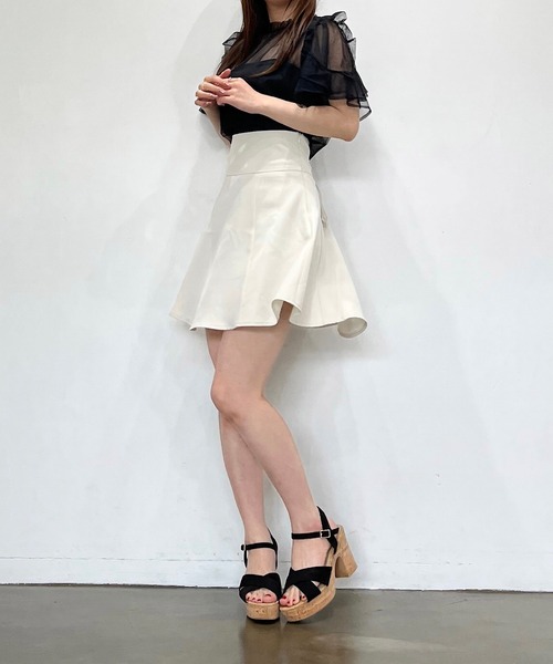 TITTY&CO.（ティティーアンドコー）の「【TITTY&CO.】半袖フリルスリーブチュールトップス（シャツ/ブラウス・レディース・ライトブルー/ブラック/アイボリー・FREE）」の20枚目の写真