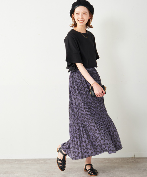 JOURNAL STANDARD relume(ジャーナルスタンダード レリューム)の「マジョリカプリーツフラワースカート(スカート・レディース・ブラック/ブルー/ブラック系その他・FREE)」の22枚目の写真