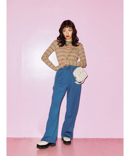 jouetie（ジュエティ）の「カラーラインジャージパンツ【トラックパンツ】（その他パンツ・レディース・ブラック/グリーン/パープル/オレンジ/ブルー・MEDIUM）」の18枚目の写真