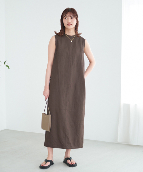 IENA（イエナ）の「綿麻サテンIラインワンピース（ワンピース）」 - WEAR