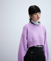 ADAM ET ROPE' | クロップドコットンニットプルオーバー(ニット/セーター)