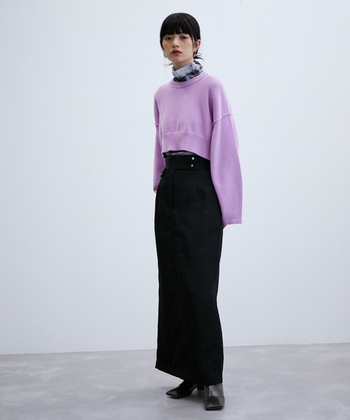 ADAM ET ROPE'（アダムエロペ）の「クロップドコットンニットプルオーバー（ニット/セーター・レディース・ピンク/ホワイト系その他4/ブラック系その他3・FREE）」の17枚目の写真