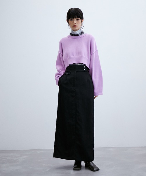 ADAM ET ROPE'（アダムエロペ）の「クロップドコットンニットプルオーバー（ニット/セーター・レディース・ピンク/ホワイト系その他4/ブラック系その他3・FREE）」の20枚目の写真