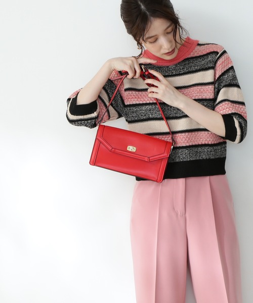 N.（N. Natural Beauty Basic）（エヌエヌナチュラルビューティーベーシック）の「《n.'look》◆ヘザーミックスマルチボーダーニット（ニット/セーター・レディース・グリーン/ピンク・MEDIUM）」の18枚目の写真