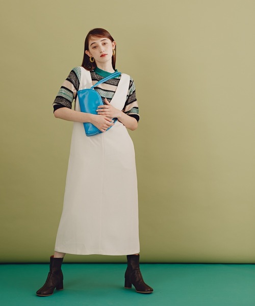 N.（N. Natural Beauty Basic）（エヌエヌナチュラルビューティーベーシック）の「《n.'look》◆ヘザーミックスマルチボーダーニット（ニット/セーター・レディース・グリーン/ピンク・MEDIUM）」の4枚目の写真