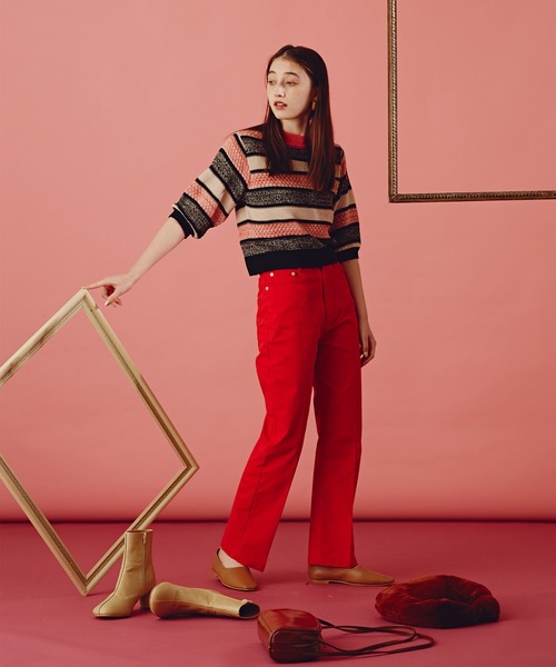 N.（N. Natural Beauty Basic）（エヌエヌナチュラルビューティーベーシック）の「《n.'look》◆ヘザーミックスマルチボーダーニット（ニット/セーター・レディース・グリーン/ピンク・MEDIUM）」の12枚目の写真