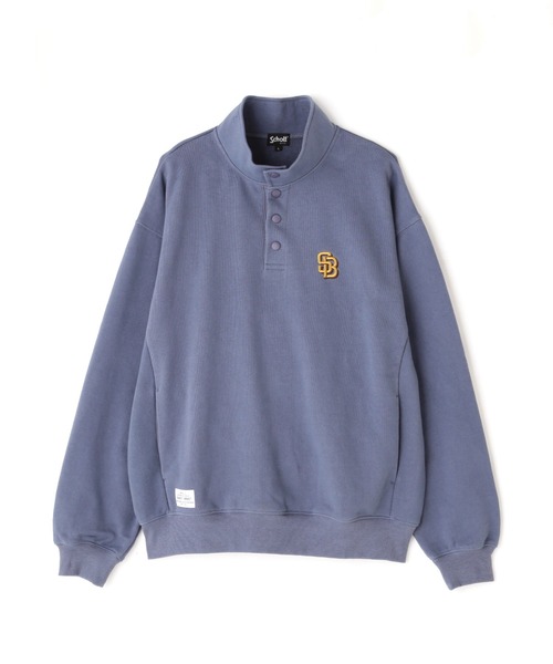 schott（ショット）の「【WEB LIMITED】Schott/ショット/SNAP SWEAT PINUP/スナップスウェット ピンナップ（スウェット・メンズ・ブラック/ゴールド/ブルーグレー/ブルー・MEDIUM/LARGE/X-LARGE/XX-LARGE）」の7枚目の写真