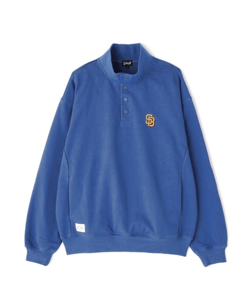 schott（ショット）の「【WEB LIMITED】Schott/ショット/SNAP SWEAT PINUP/スナップスウェット ピンナップ（スウェット・メンズ・ブラック/ゴールド/ブルーグレー/ブルー・MEDIUM/LARGE/X-LARGE/XX-LARGE）」の5枚目の写真