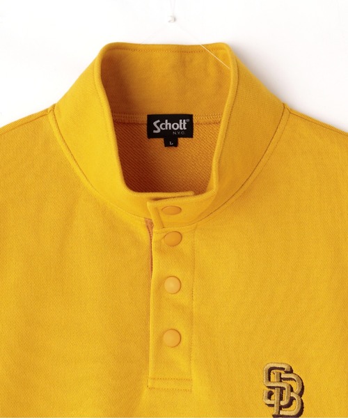 schott（ショット）の「【WEB LIMITED】Schott/ショット/SNAP SWEAT PINUP/スナップスウェット ピンナップ（スウェット・メンズ・ブラック/ゴールド/ブルーグレー/ブルー・MEDIUM/LARGE/X-LARGE/XX-LARGE）」の11枚目の写真