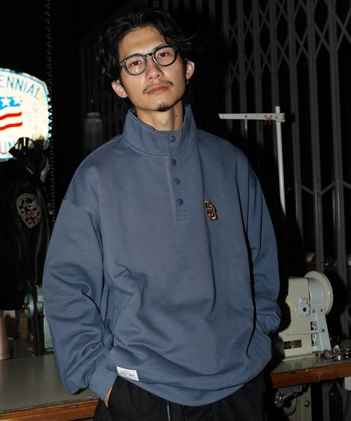 schott（ショット）の「【WEB LIMITED】Schott/ショット/SNAP SWEAT PINUP/スナップスウェット ピンナップ（スウェット・メンズ・ブラック/ゴールド/ブルーグレー/ブルー・MEDIUM/LARGE/X-LARGE/XX-LARGE）」の12枚目の写真