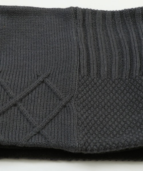 KRIFF MAYER（クリフメイヤー）の「ニット パッチワーク ネックウォーマー バラクラバ（ネックウォーマー/スヌード・キッズ・チャコール/モカ/ネイビー/カーキ・MEDIUM/LARGE）」の9枚目の写真