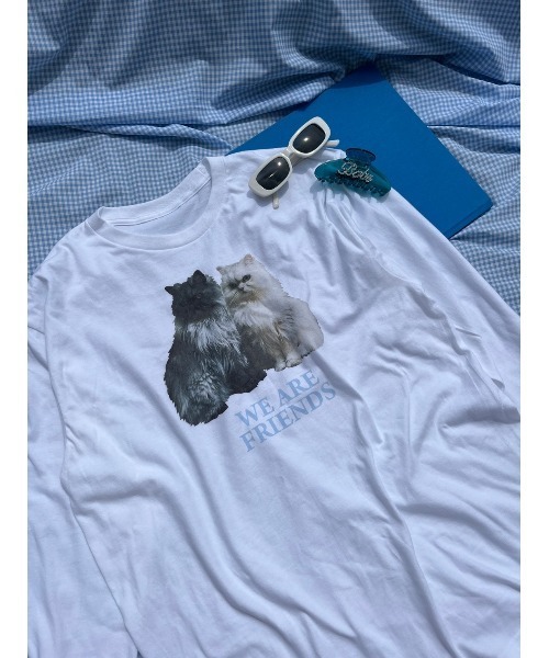 WC（ダブル シー）の「キャットプリントロンT（Tシャツ/カットソー・レディース・サックスブルー/ピンク・FREE）」の22枚目の写真