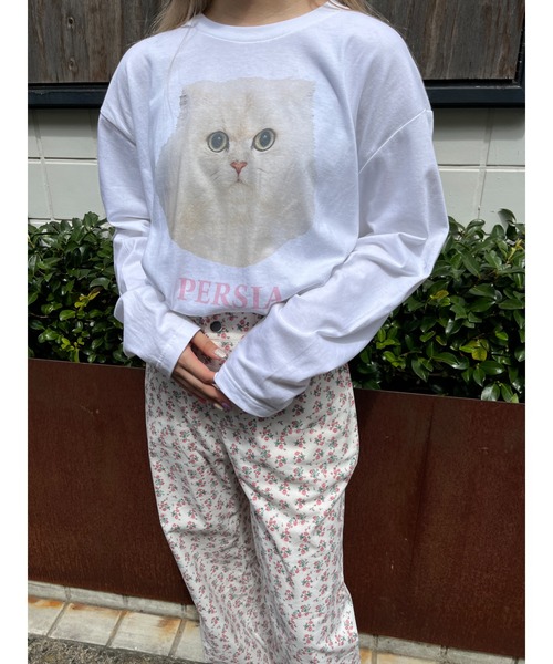 WC（ダブル シー）の「キャットプリントロンT（Tシャツ/カットソー・レディース・サックスブルー/ピンク・FREE）」の15枚目の写真