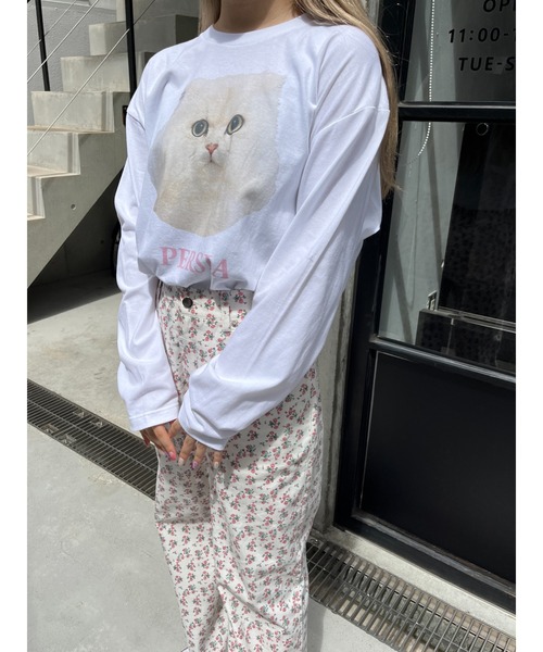 WC（ダブル シー）の「キャットプリントロンT（Tシャツ/カットソー・レディース・サックスブルー/ピンク・FREE）」の17枚目の写真