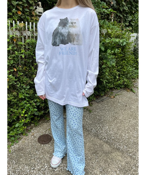 WC（ダブル シー）の「キャットプリントロンT（Tシャツ/カットソー・レディース・サックスブルー/ピンク・FREE）」の13枚目の写真