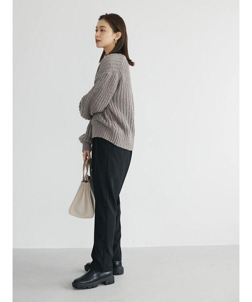 Green　Parks（グリーンパークス）の「3ゲージクルーネックカーデ（カーディガン/ボレロ・レディース・アイボリー/サックスブルー/ピンク/グレー・FREE）」の22枚目の写真