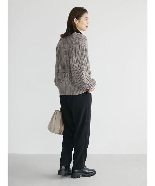 Green　Parks（グリーンパークス）の「3ゲージクルーネックカーデ（カーディガン/ボレロ・レディース・アイボリー/サックスブルー/ピンク/グレー・FREE）」の21枚目の写真