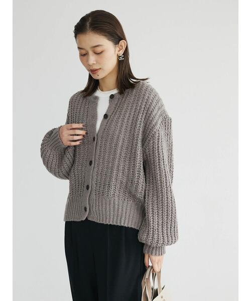 Green　Parks（グリーンパークス）の「3ゲージクルーネックカーデ（カーディガン/ボレロ・レディース・アイボリー/サックスブルー/ピンク/グレー・FREE）」の20枚目の写真