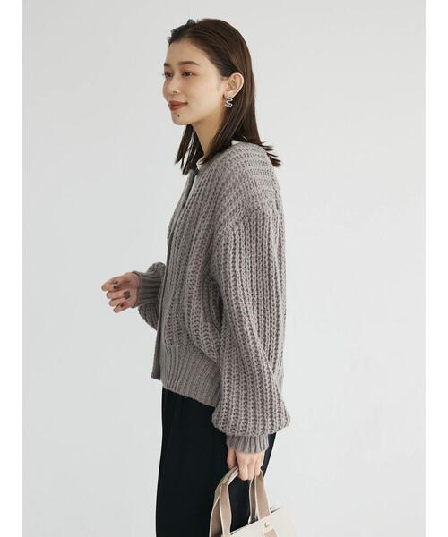 Green　Parks（グリーンパークス）の「3ゲージクルーネックカーデ（カーディガン/ボレロ・レディース・アイボリー/サックスブルー/ピンク/グレー・FREE）」の19枚目の写真