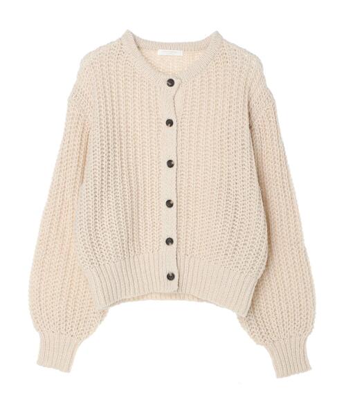 Green　Parks（グリーンパークス）の「3ゲージクルーネックカーデ（カーディガン/ボレロ・レディース・アイボリー/サックスブルー/ピンク/グレー・FREE）」の6枚目の写真