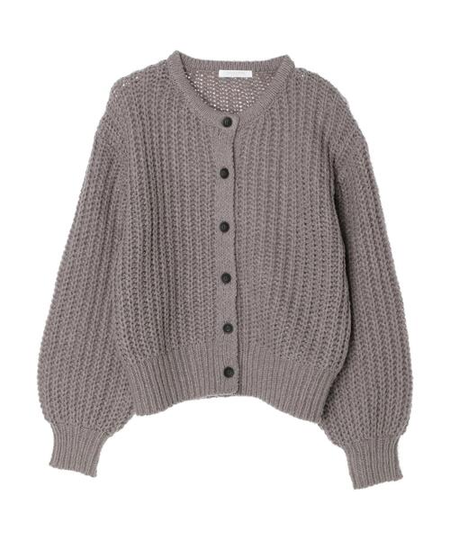 Green　Parks（グリーンパークス）の「3ゲージクルーネックカーデ（カーディガン/ボレロ・レディース・アイボリー/サックスブルー/ピンク/グレー・FREE）」の5枚目の写真