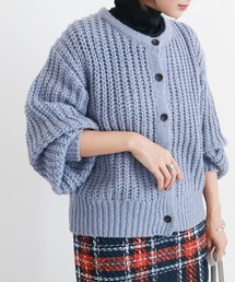 3ゲージクルーネックカーデ